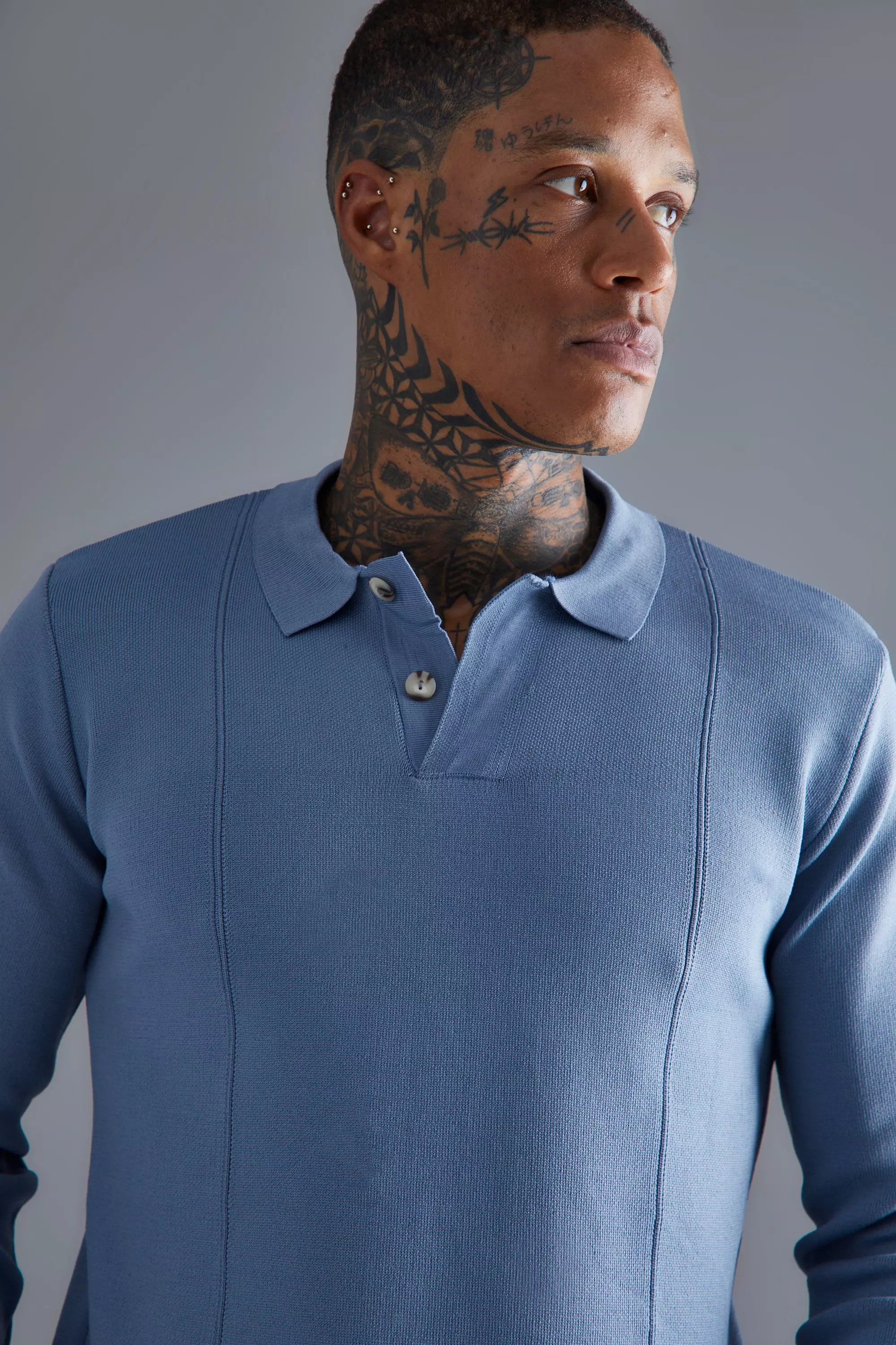 Long placket polo store